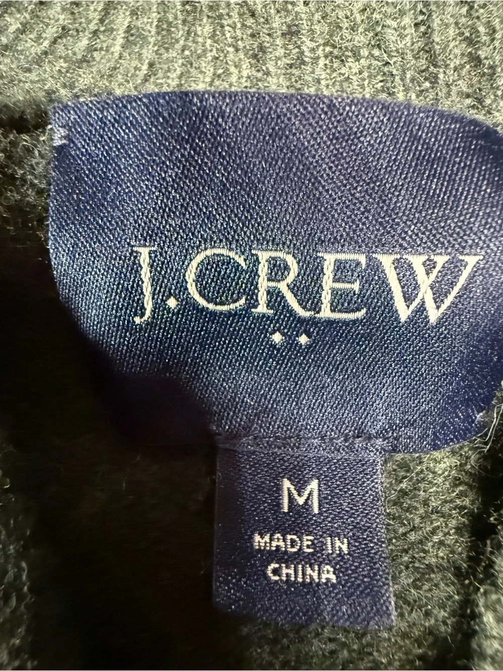 Vintage J Crew Dark Green Button-Front Lambs Wool Women's Sweater Cardigan